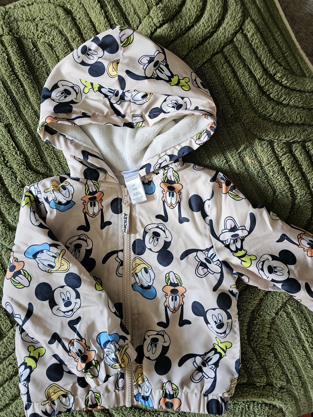Kids Mickey & Friends Hooded Jacket - Plush Lined Interior.